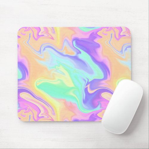 Tie Dye Swirl Pastel Groovy Mouse Pad