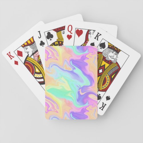 Tie Dye Swirl Pastel Groovy Poker Cards