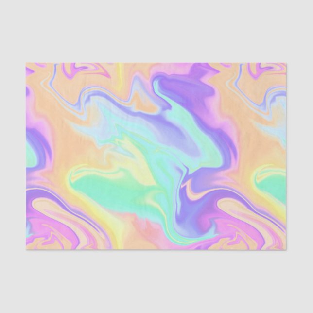 Tie Dye Swirl Pastel Groovy Tissue Paper (Front)