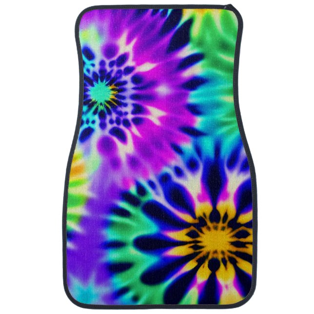 Tie Dye Swirling Pattern Design Car Floor Mat (Front)