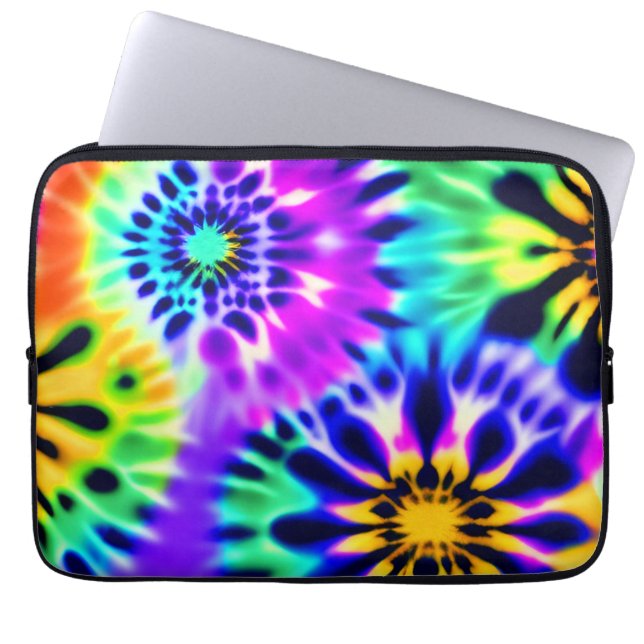 Tie Dye Swirling Pattern Design Laptop Sleeve (Front)