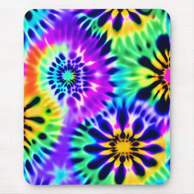 Tie Dye Swirling Pattern Design Mouse Pad (Front)