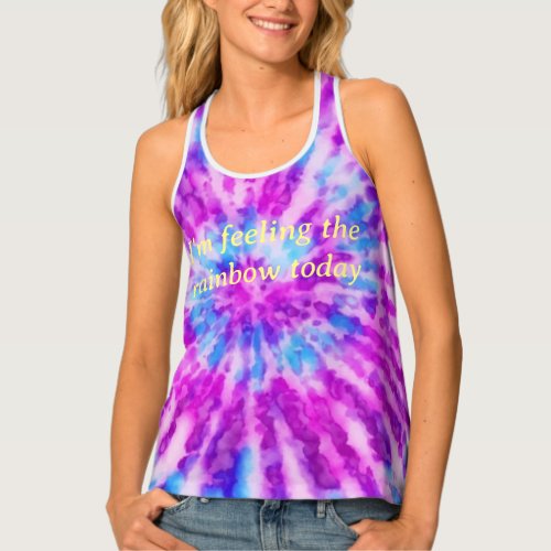 TIE DYE TANK TOP WITH RAINBOW COLORS 