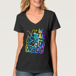 Tie Dye Team Fifth 5th Grade Teacher Student Back T-Shirt
