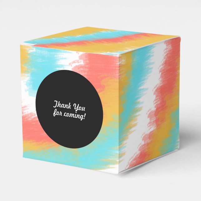 Tie Dye Teen Birthday Summer Swirl Candy Favor Boxes (Front Side)