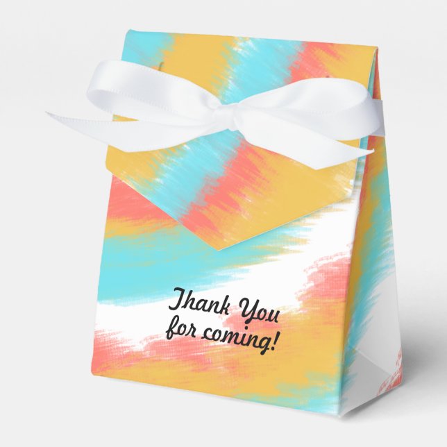 Tie Dye Teen Birthday Summer Swirl Candy Favor Boxes (Front Side)