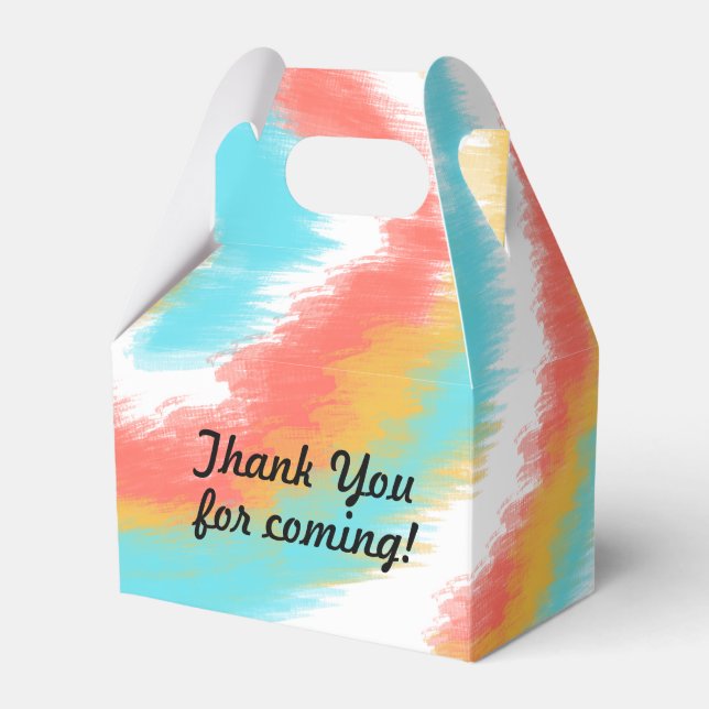 Tie Dye Teen Birthday Summer Swirl Candy Favor Boxes (Front Side)