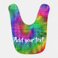 Tie dye textile patterned baby bib