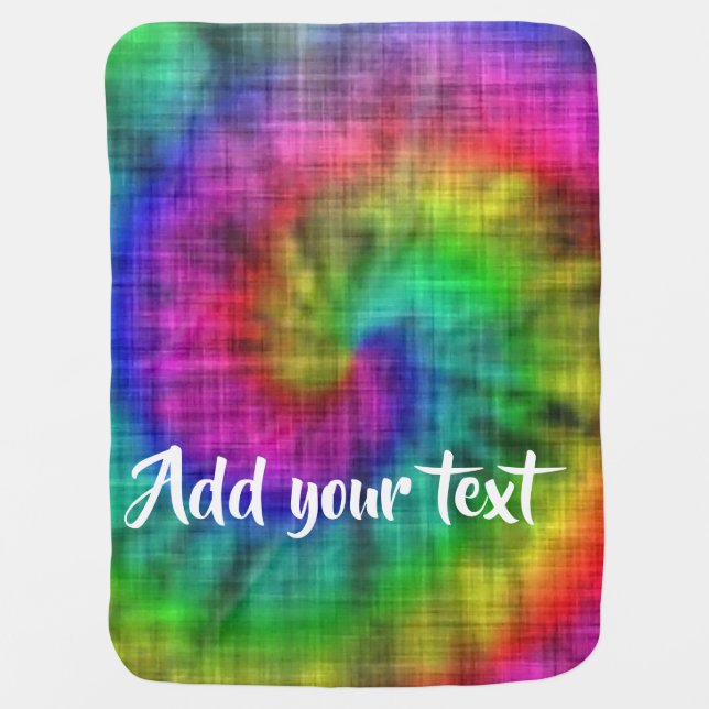 Tie dye textile patterned baby blanket (Front)