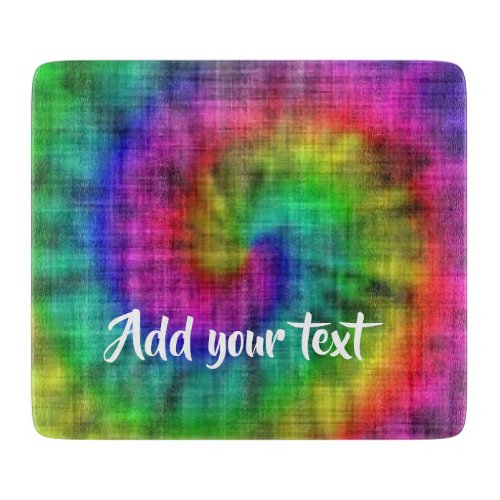 Tie dye textile patterned cutting board