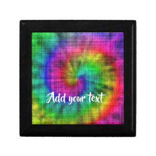 Tie dye textile patterned gift box