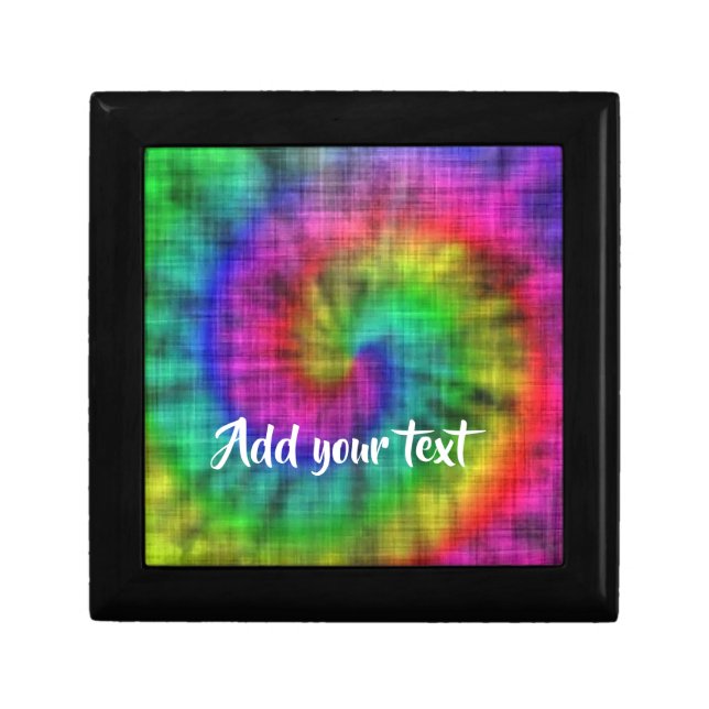 Tie dye textile patterned gift box (Front)