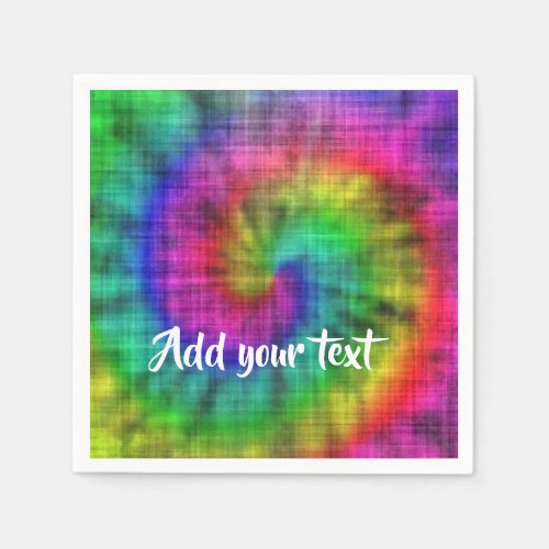 Tie dye textile patterned napkins