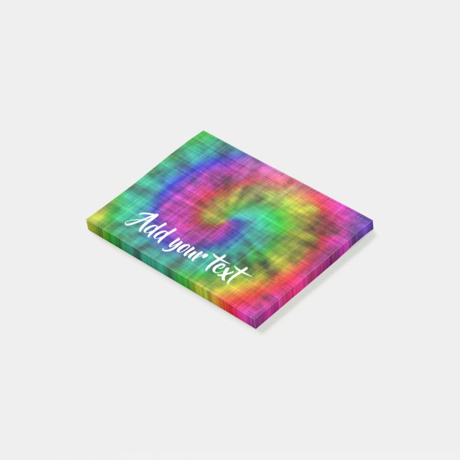 Tie dye textile patterned post-it notes (Angled)