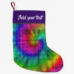 Tie dye textile patterned small christmas stocking