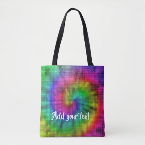 Tie dye textile patterned tote bag