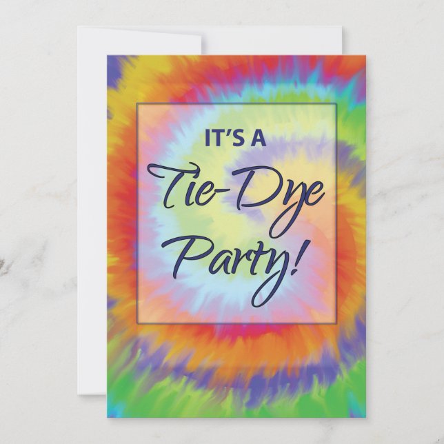 Tie-Dye Theme Party Invitation (Front)