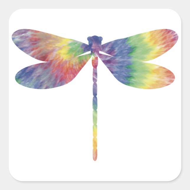 Tie Dye Thin Dragonfly Sticker (Front)