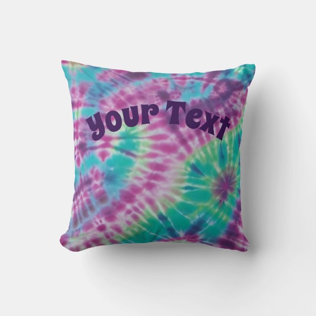 Tie-dye Throw Pillow - Personalize (Front)