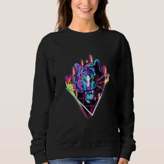 Tie dye Tiger Face Cute  Tiger Head Stripes Sweatshirt