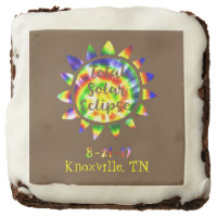 Tie Dye Total Solar Eclipse Brownie with location