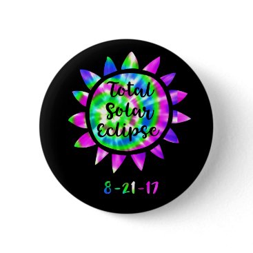 Tie Dye Total Solar Eclipse Button Tie Dye Total Solar Eclipse Button