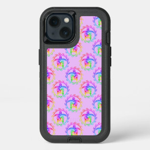 Tie Dye Tribal Turtle Maori Sun Pink iPhone 13 Case