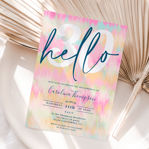 Tie dye unicorn rainbow pastel font photo hello 30