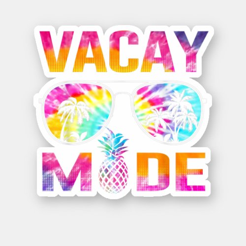 Tie_Dye Vacay Mode Family Vacation Summer Sunglass Sticker