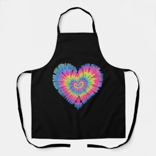 Tie Dye Valentines Colorful Hearts Day Apron