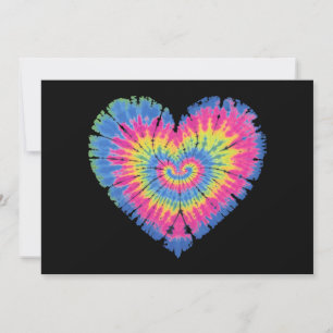 Tie Dye Valentines Colorful Hearts Day  Invitation