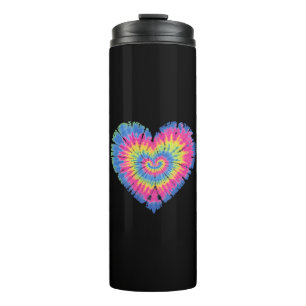 Tie Dye Valentines Colorful Hearts Day  Thermal Tumbler