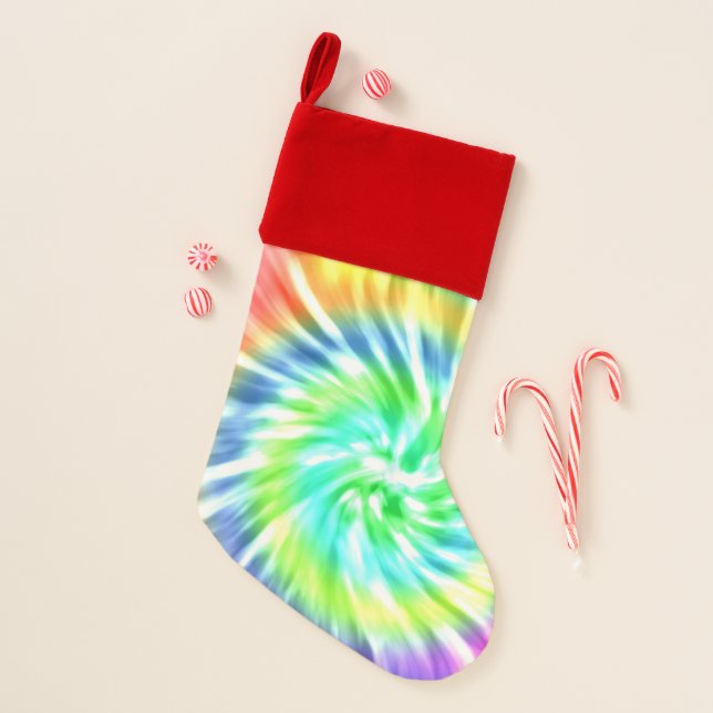 Tie Dye Velvet Lined Premium Christmas Stocking (Front)