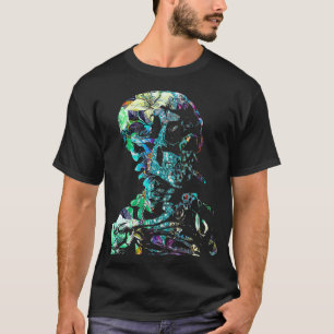 Tie dye Vintage Skull Van Gogh Head of A Skeleton  T-Shirt