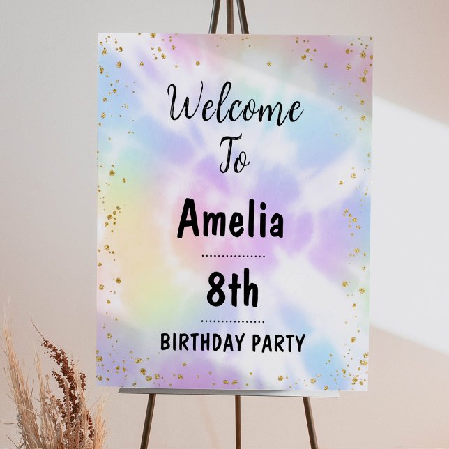 Tie Dye Welcome Sign Birthday Party (Creator Uploaded)