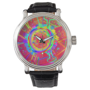 Tie-Dye Wheel Fan Flower Watch