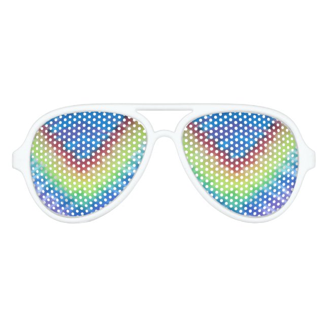 tie dye white aviator sunglasses blue purple V (Front)