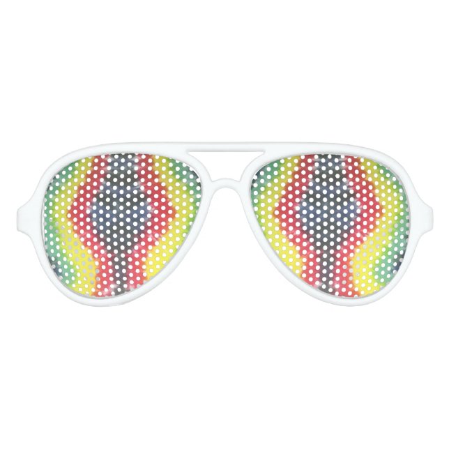 tie dye white aviator sunglasses rasta (Front)