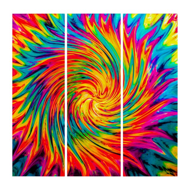 TIE DYE WIND ABSTRACT TRIPTYCH (Front)
