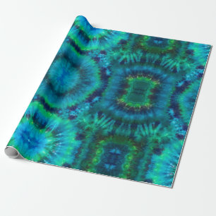 Tie Dye Wrapping & Craft Paper in Blues & Greens