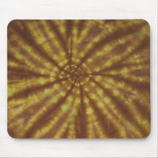 Tie Dye Yellow Brown Swirl Mouse Pad