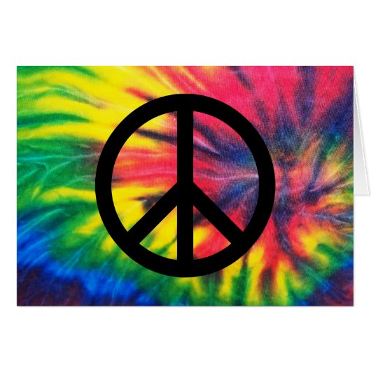 Tie Dyed Black Peace Sign Cards (Front Horizontal)