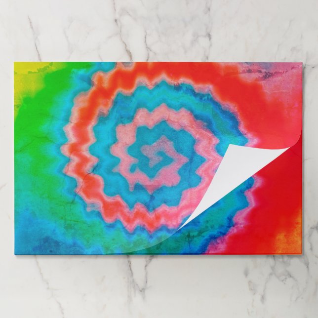 Tie dyed groovy funky retro swirl cool placemats (Folded)