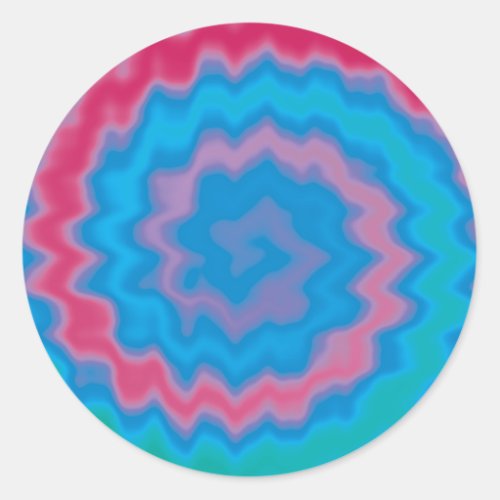 Tie dyed groovy funky retro swirl pattern cool classic round sticker