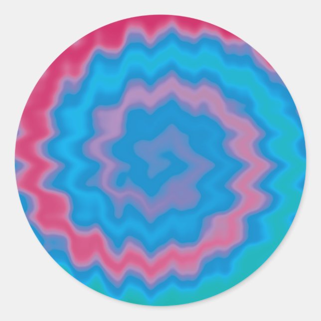 Tie dyed groovy funky retro swirl pattern cool classic round sticker (Front)