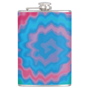 Tie dyed groovy funky retro swirl pattern cool flask