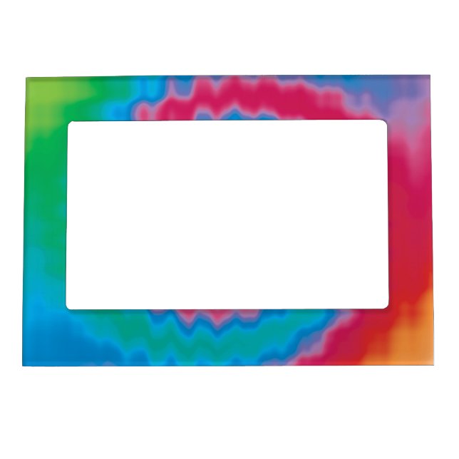 Tie dyed groovy funky retro swirl pattern cool magnetic frame (Front)
