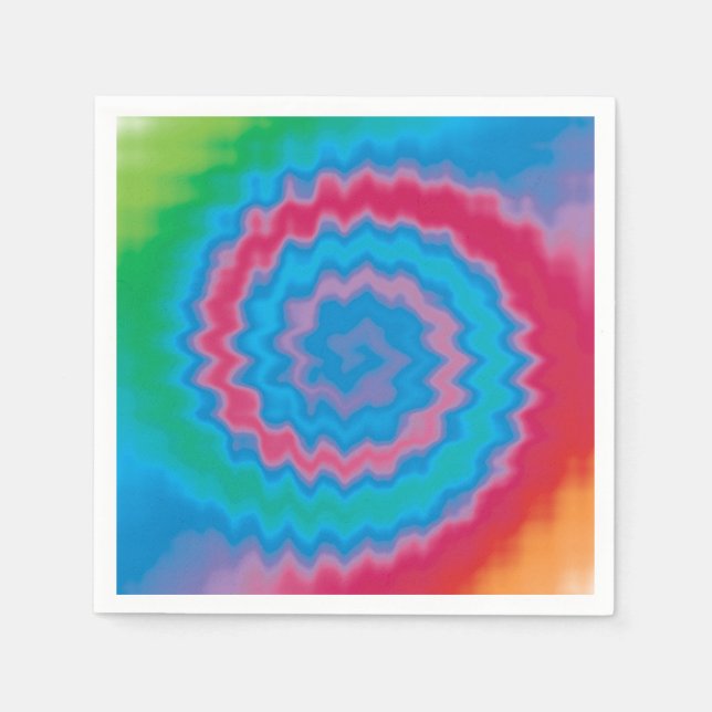 Tie dyed groovy funky retro swirl pattern cool napkins (Front)