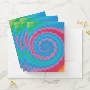 Tie dyed groovy funky retro swirl pattern cool pocket folder