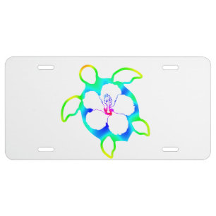 Tie Dyed Honu Turtle License Plate